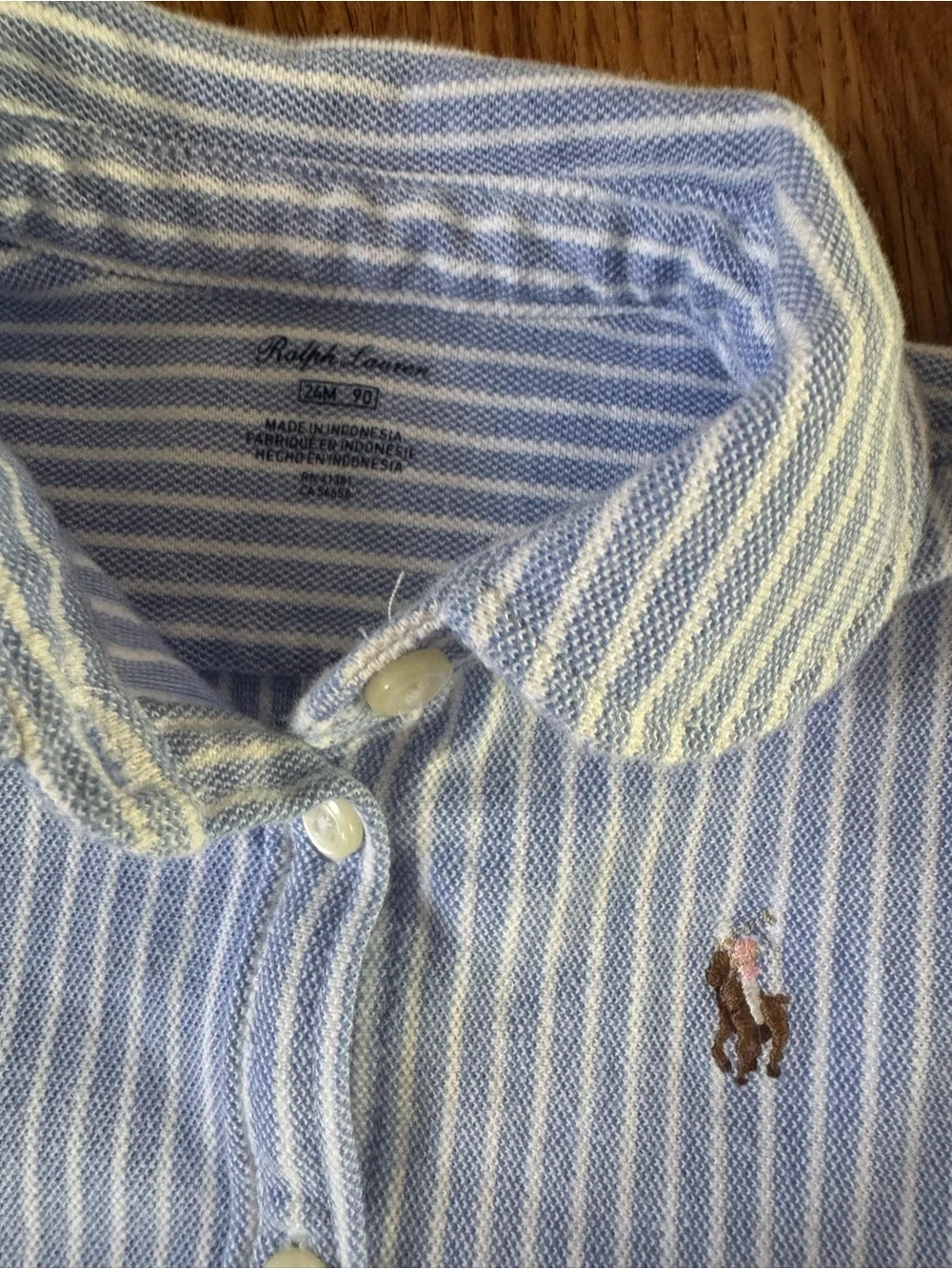 Ralph Lauren Striped Knit Oxford Shirtdress & Bloomer Size 24 month